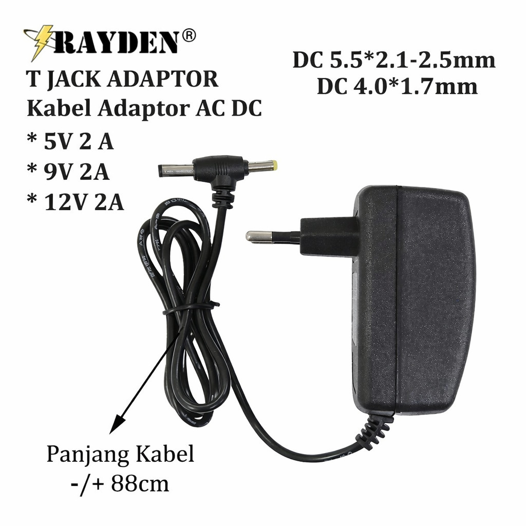 Adaptor AC DC 5V 9V 12V 2A Switching Power Supply STB CCTV Jack T