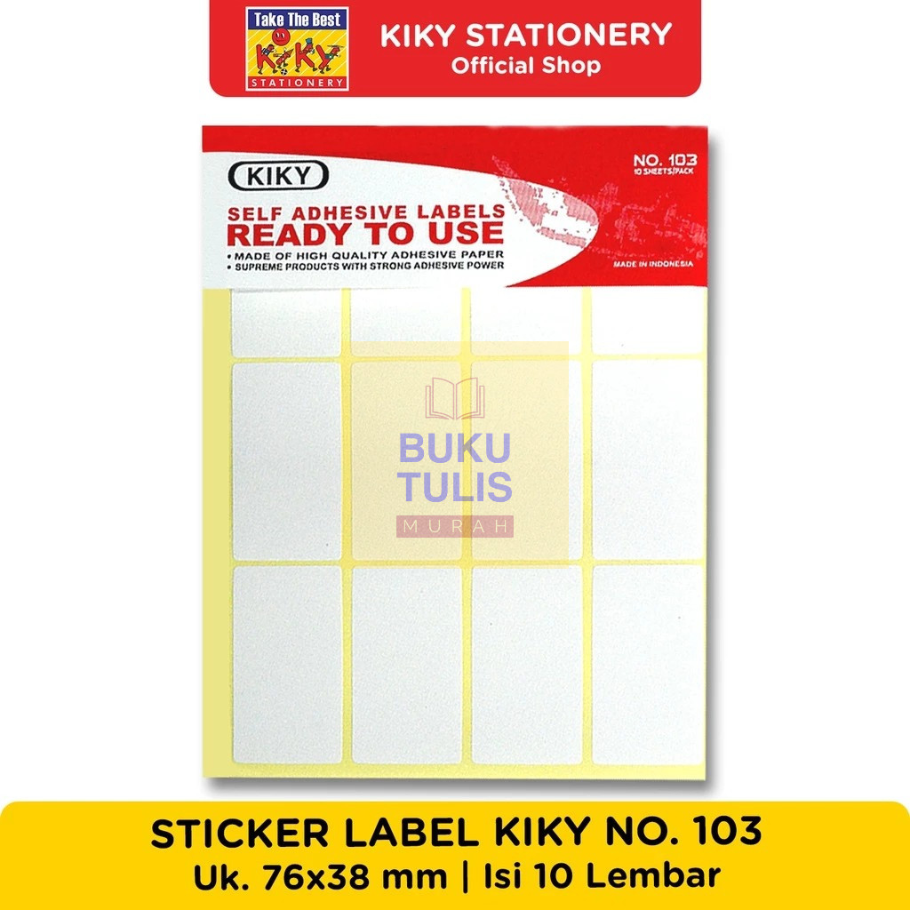 [Per Pack] LABEL Undangan KIKY 10 Lembar Stiker Polos 103 121
