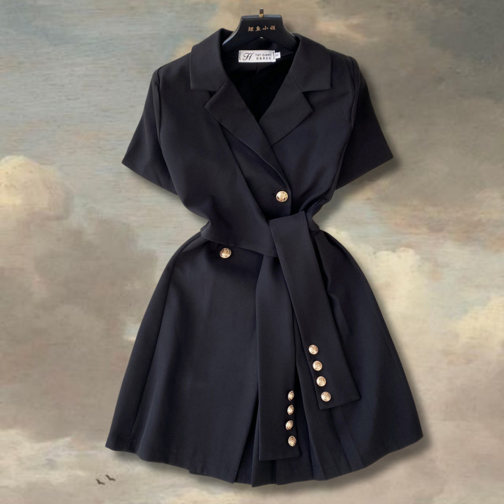 Aliciacouture - Milka Blazer Dress - Short Sleeve Top Dress - Office Wear Korean Style