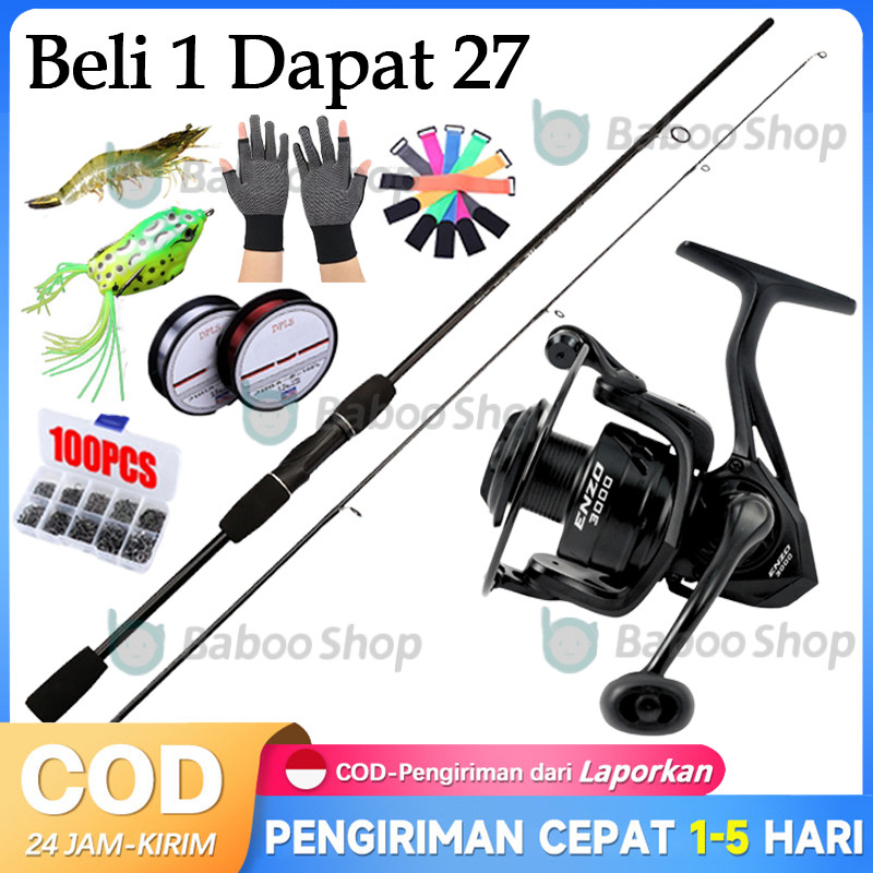 Joran Pancing Set Pancing colokan ENZO REEL POWER HANDEL Joran Carbon Solid Joran Pancing Set Dengan