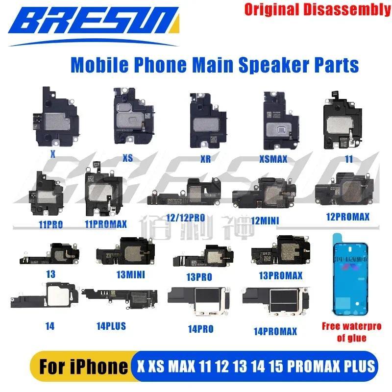 Speaker bawah untuk iPhone X, XS Max, 11, 12, 13, 14, 15 Pro, Max Plus (dengan layar LCD, perekat ta