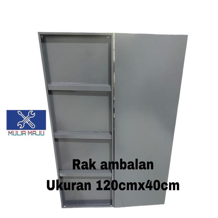 Rak ambalan besi 120cmx40cm TEBAL - Putih