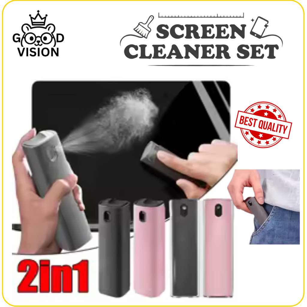 Pembersih Layar 2in1 Spray + Microfiber | Cleaner HP Laptop Komputer Anti Sidik Jari & Debu