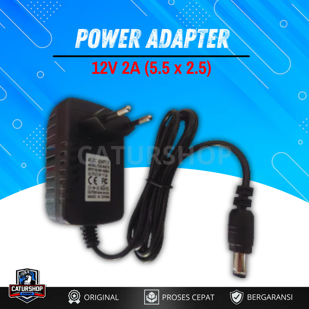 Adapter Charger 12v 2a 5.5x2.5mm Ac Dc Universal For Cctv Router Modem TV box 1220 - adaptor power s