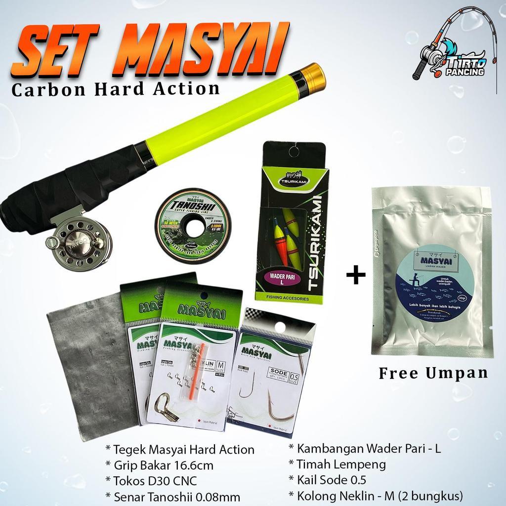 Set Lengkap Tegek Masyai Mini Hard Action Bahan Carbon High Quality Panjang Ruas mulai 23cm