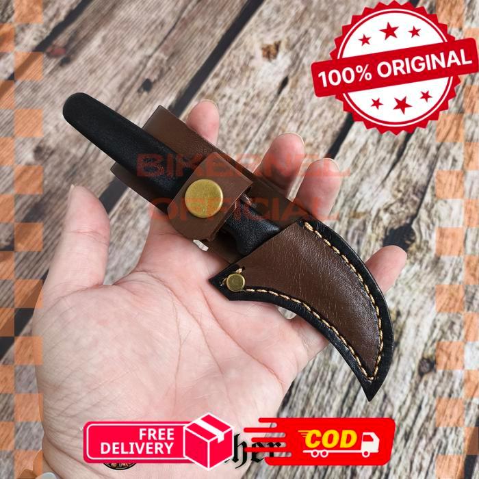sarung pisau kulit asli neeta original untuk pisau shaping okulasi victorinox 6.7501 - Cokelat -bike