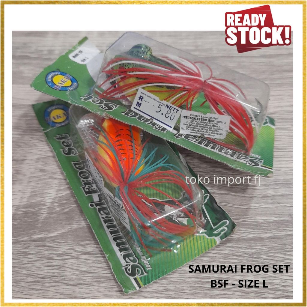 Umpan Pancing Ikan Fishing BAKAU BSF Tackles Size L Samurai Frog Set - Lure Casting Umpan Pancing Um