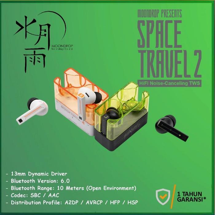 SOUNDORA Moondrop Space Travel 2 ANC Dynamic Driver TWS True Wireless Earphone - Space Travel 2 Blac