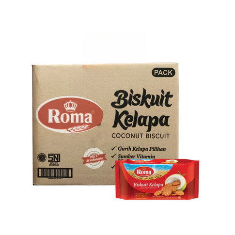 Roma Kelapa Biskuit 1 Dus 300 gr isi 28 Pcs Biscuit Karton Kemasan Besar
