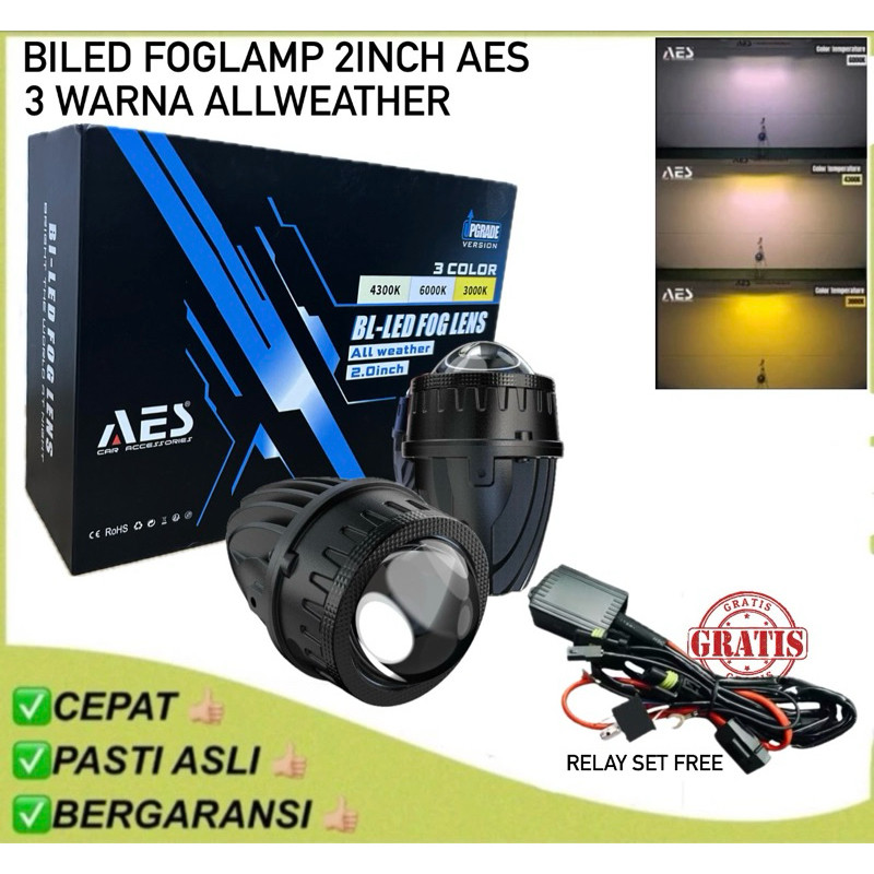 BILED FOGLAMP 2 inch AES 3 WARNA ALLWEATHER