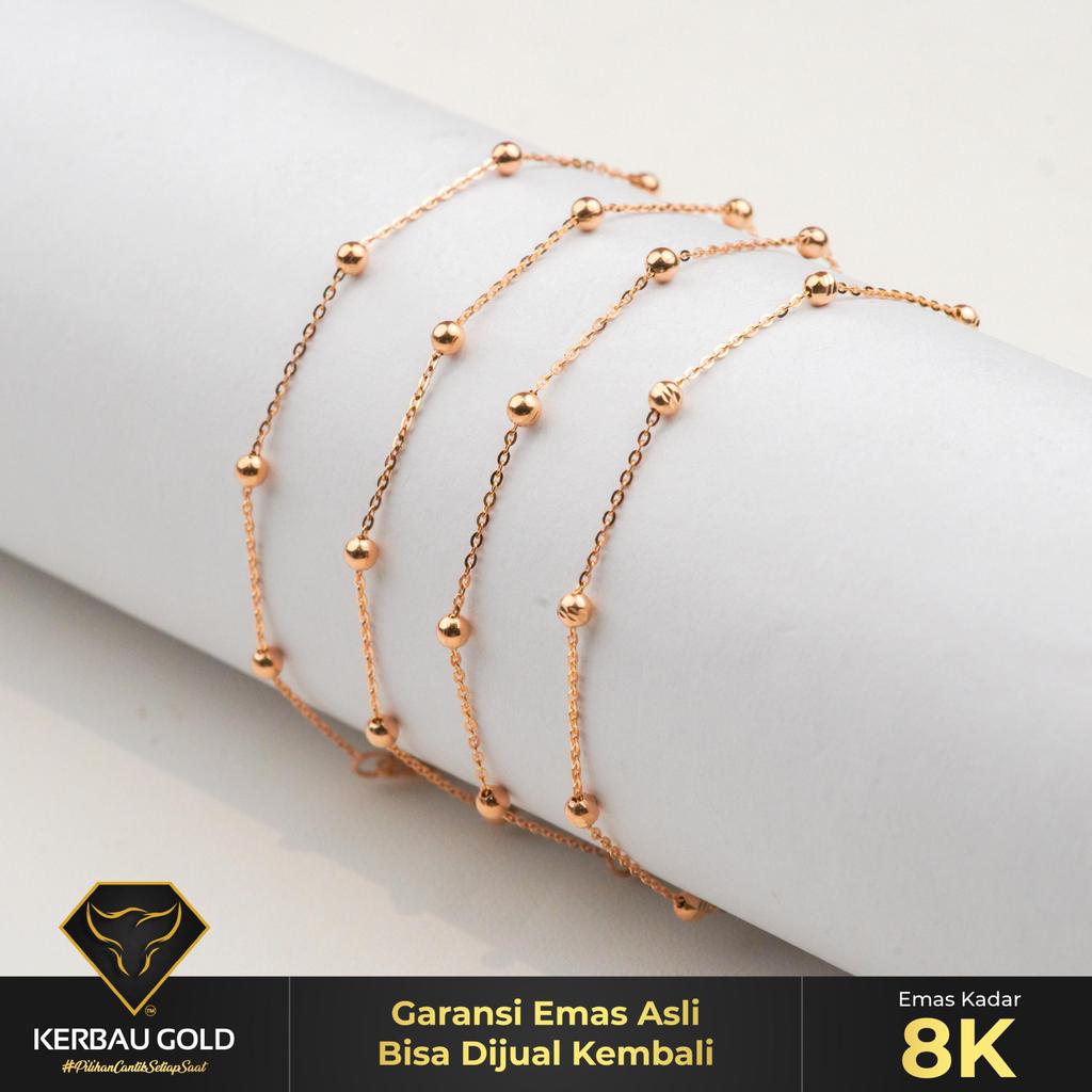 [Kerbau Gold] Gelang Emas Jedar  Minimalis 8K - Emas Asli 100%