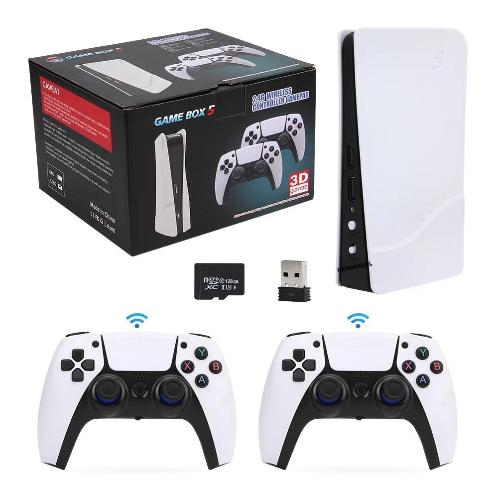 P5 Plus Video Game Console 64GB/128GB 40000 Free Games HD TV Game Box 5 Two Gamepads For PS1/PPSPP/M