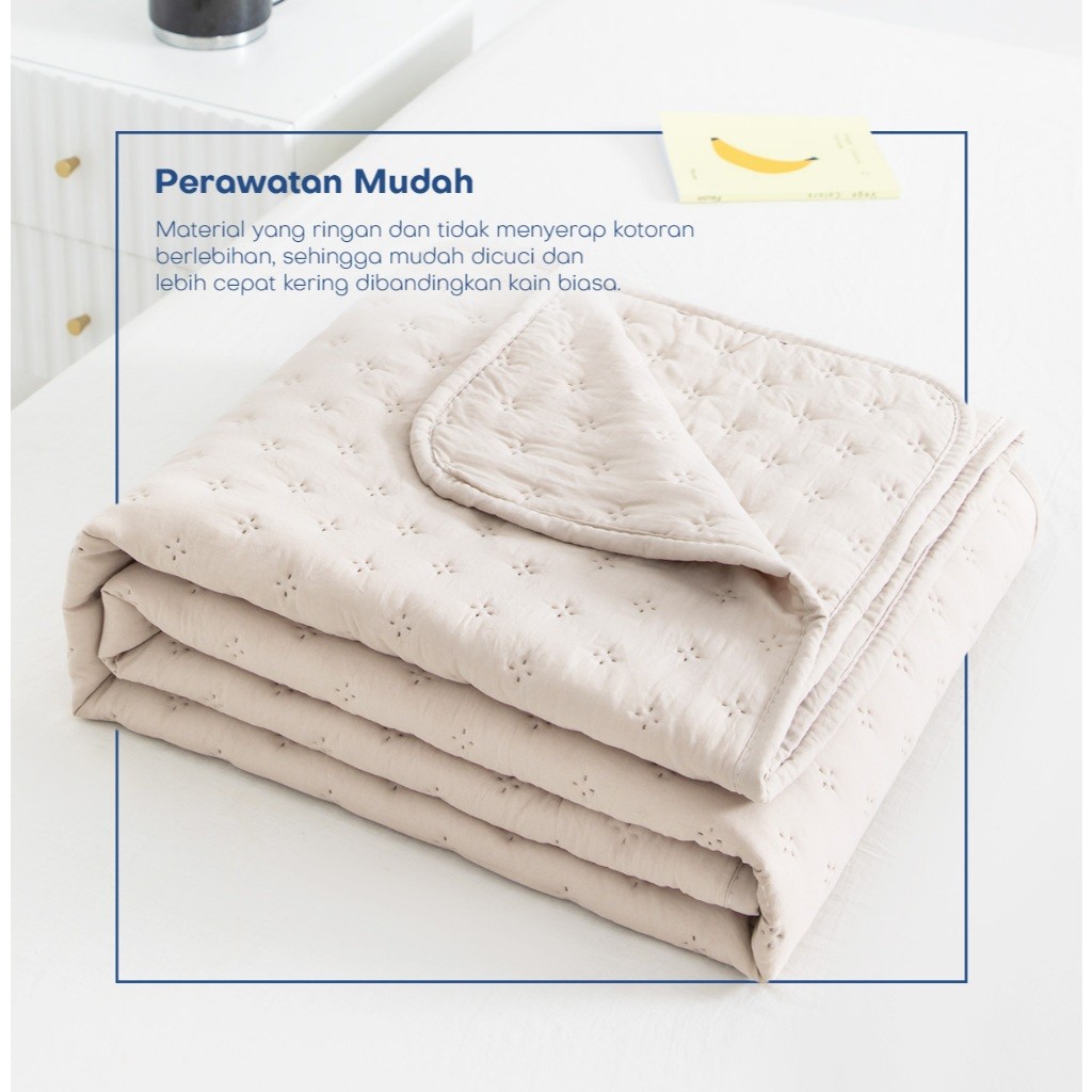 CRAFTELLE Bed Cover Selimut Tidur Lembut Motif Polos - Soft Blanket Selimut Polos Korea Lembut 180X2