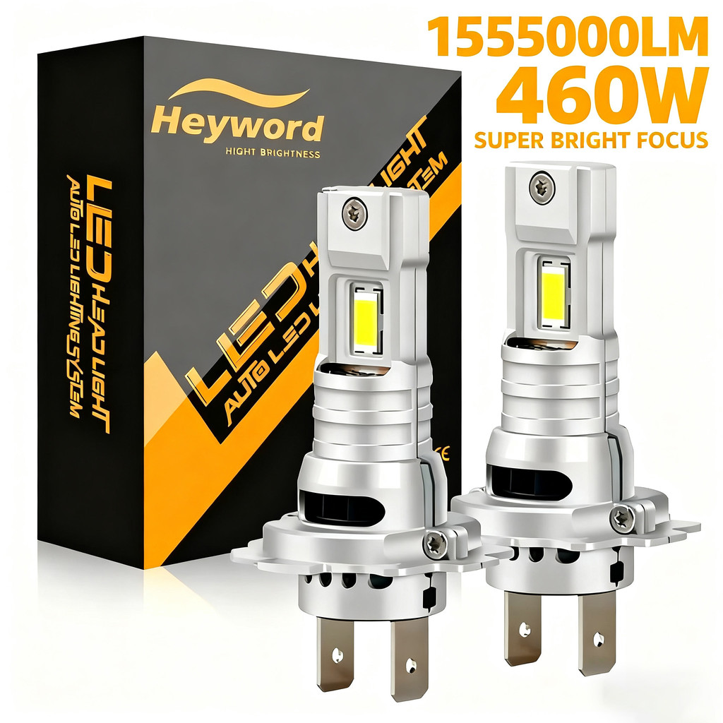 Heyword H7 LED Headlight Bulb Mini Wireless 460W 155000LM 6500K CSP for Car Headlamp Auto ode Lamps 