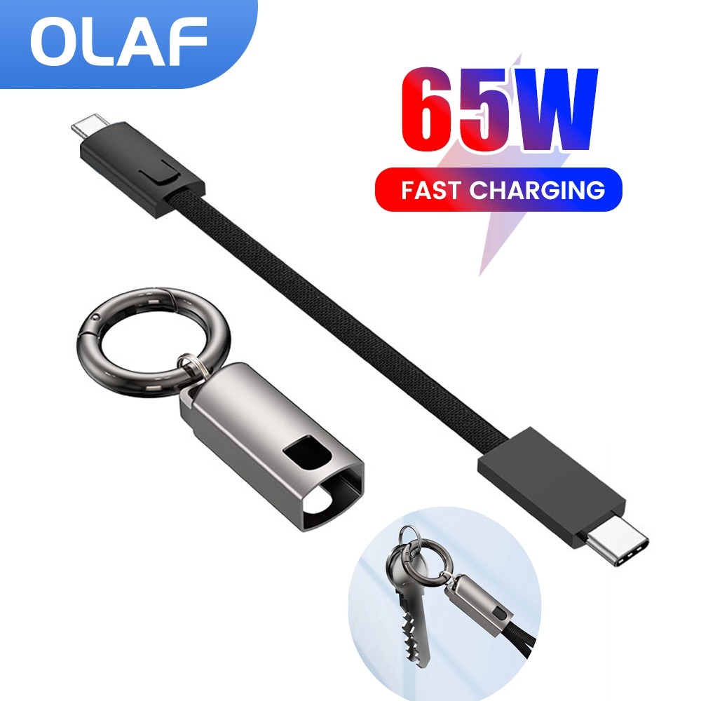 Keyain Type C TO Type C Cable PD 65W Fast aring Data Cord For iPhone 15 Pro Max Plus Xiaomi Samsung 
