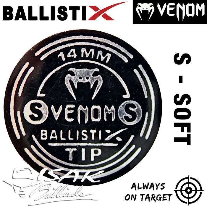 Madurasa5 Venom BallistiX Black Clear Cue Tip - 14 mm Layer Billiard Stick Lapis - S - Soft