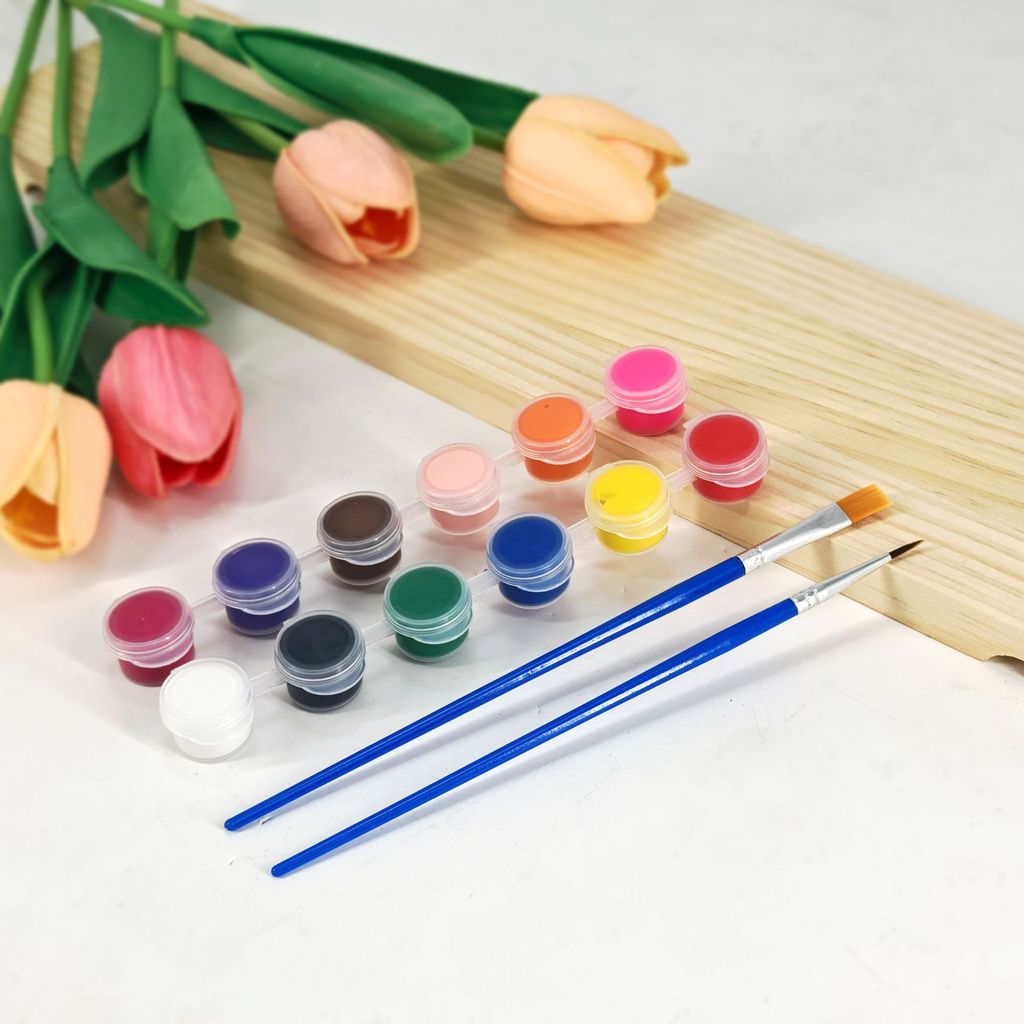 CAT LUKIS AKRILIK / CAT AKRILIK LUKIS / COD 1 SET CAT LUKIS AKRILIK MINI UKURAN 3ML ISI 6,12WARNA TE