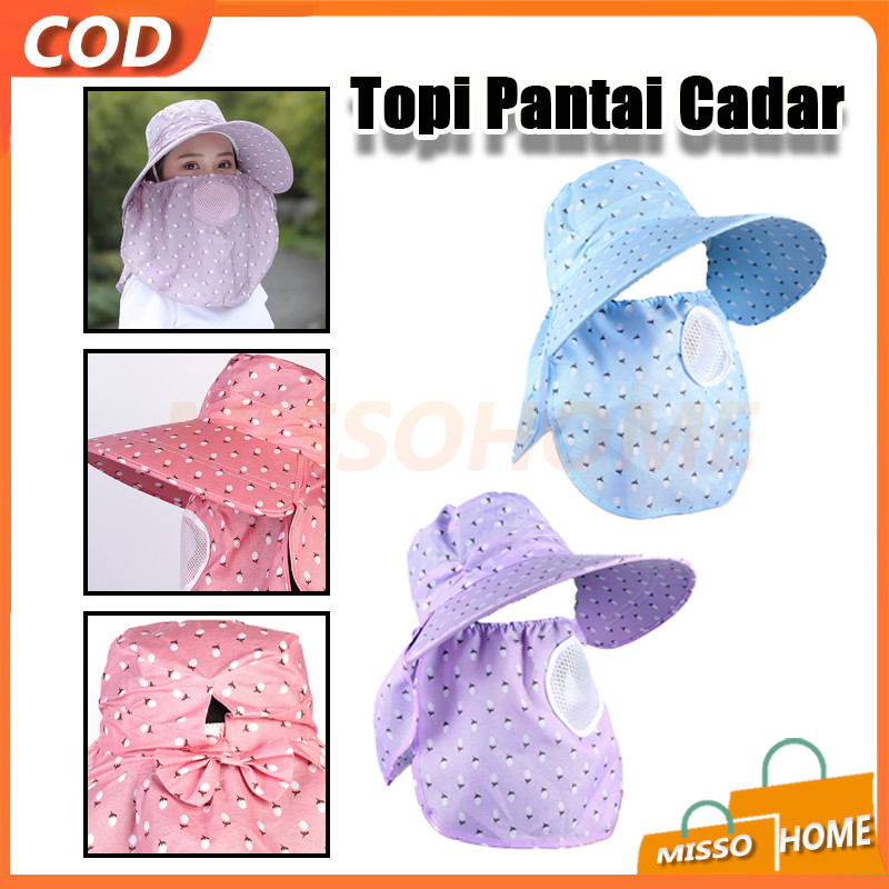 Topi Pantai Wanita Visor Lipat Lebar/Topi Wanita Anti Uv Matahari/Topi Sawah Anti UV