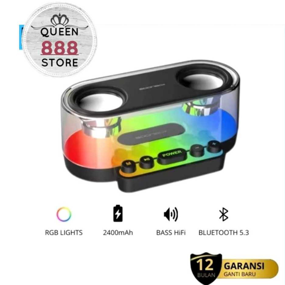 IMPIANSTORE SOONBOX S302 Speaker Bluetooth 5.3 Portabel 20W Suara 360° LED Light Bass Sound + Mechan
