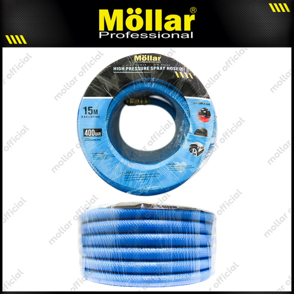 MOLLAR 7 Layers Biru Selang Kompresor Angin Udara Mesin Steam Jet Cleaner 400 bar Original