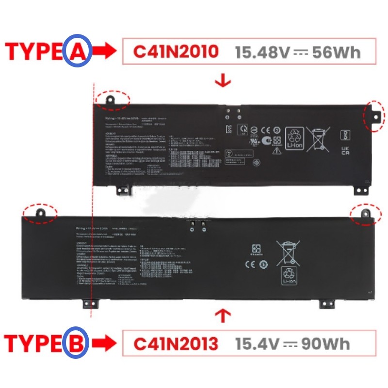 C41N2010 Battery For Asus TUF Gaming A15 FA507R A16 FA617 A17 FA707 F17 TUF707R TUF707Z Rog STRIX G1