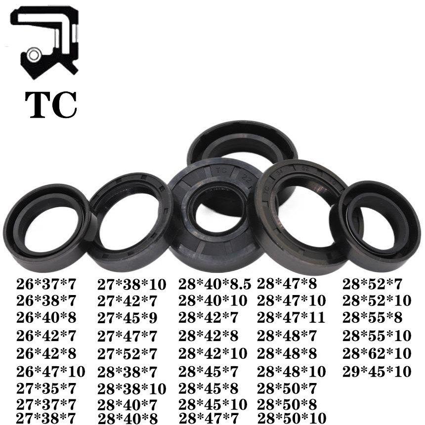 TC 26 27 28 29*35 37 38 40 42 45 47 48 50 52 55 62*7 8 8.5 9 10 11 Nitrile Rubber NBR Grooved Spring