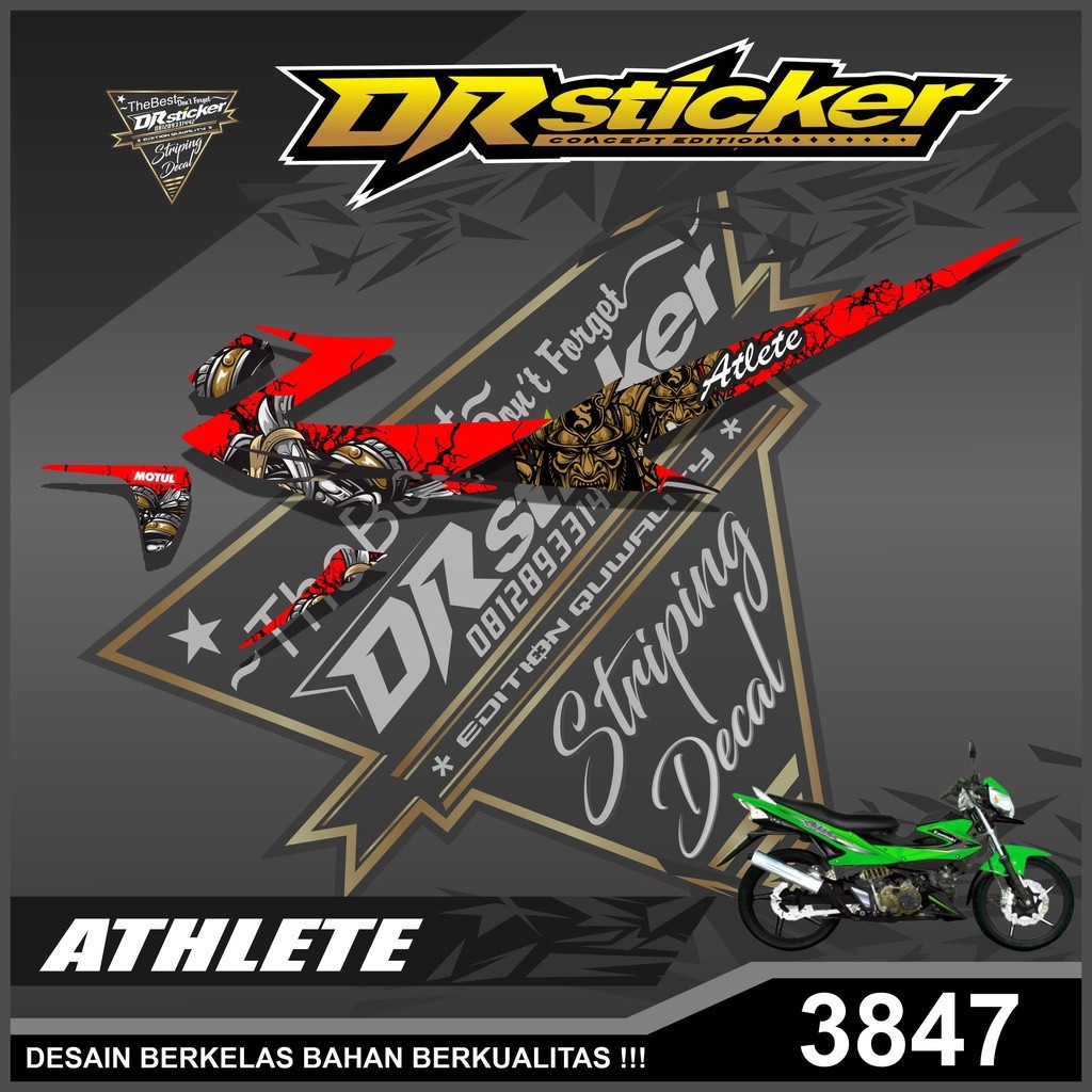 3847 STRIPING STIKER MOTOR KAWASAKI ATHLETE LIS VARIASI SAMURAI X JAPAN STIKER SEMIFULL