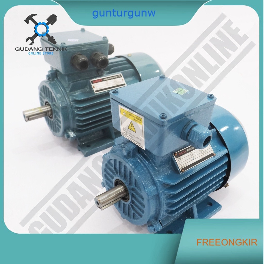 Dinamo Motor Penggerak 1/2 Hp 4P 3Ph 1500Rpm BARTEX - Dinamo Elektro Motor BARTEX 0.5Hp 4P 3 Phase