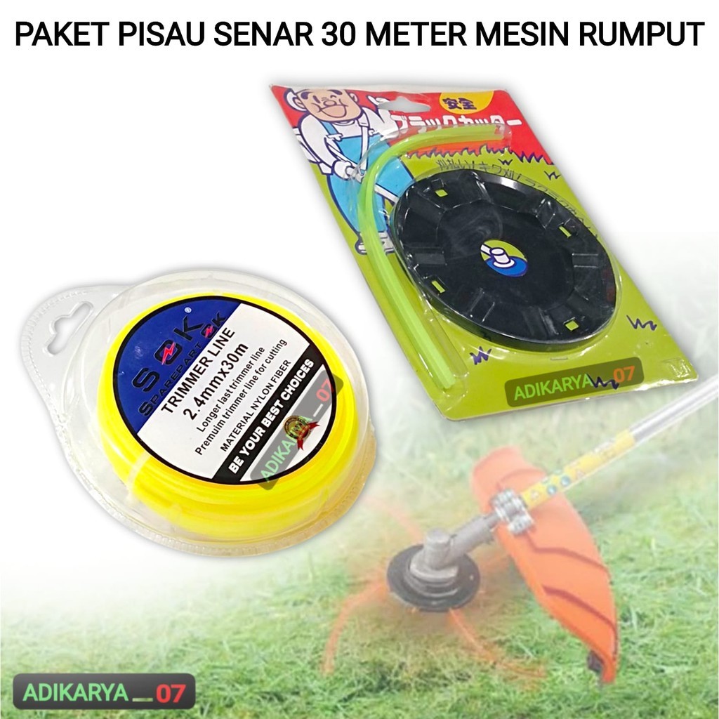 PAKET Pisau Senar Mesin Potong Rumput SET + Tali Senar Potong Rumput 30 Meter