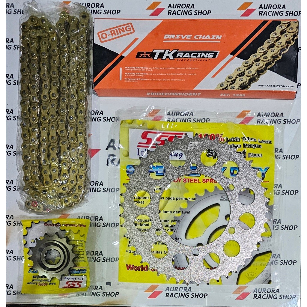 GEAR SET SSS YAMAHA R25 / MT25 & RANTAI TK 520 ORING GOLD