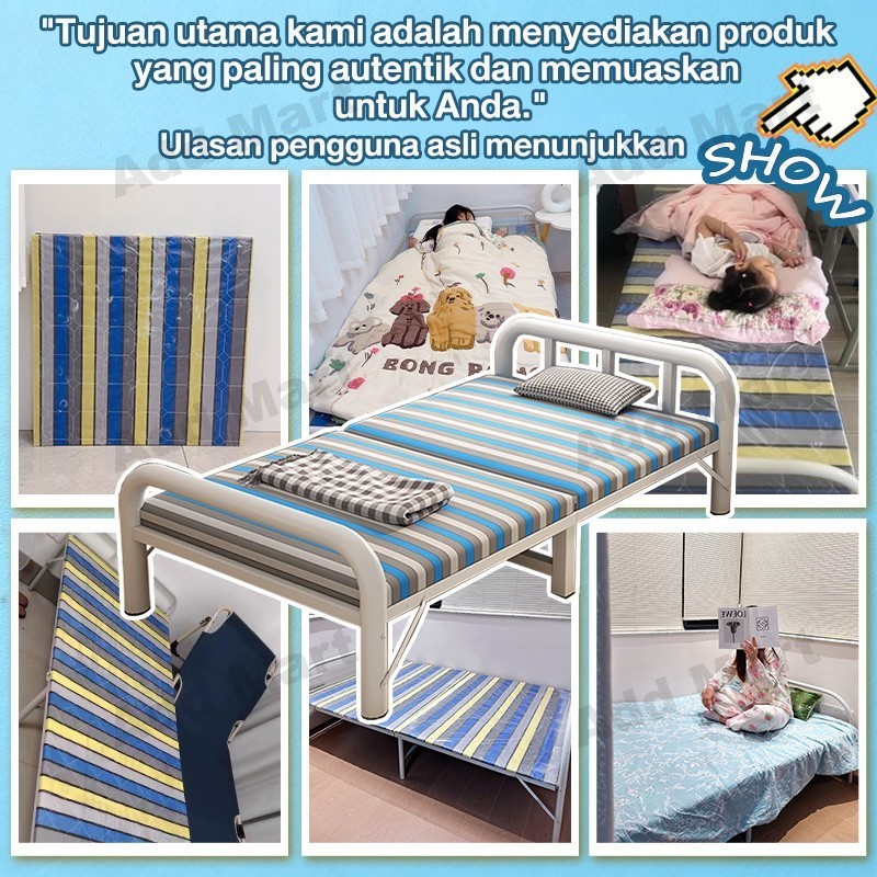 Dipan Tempat Tidur Lipat Ranjang Lipat Dipan 90x200cm Dipan Ranjang Besi Kasur Single Bed