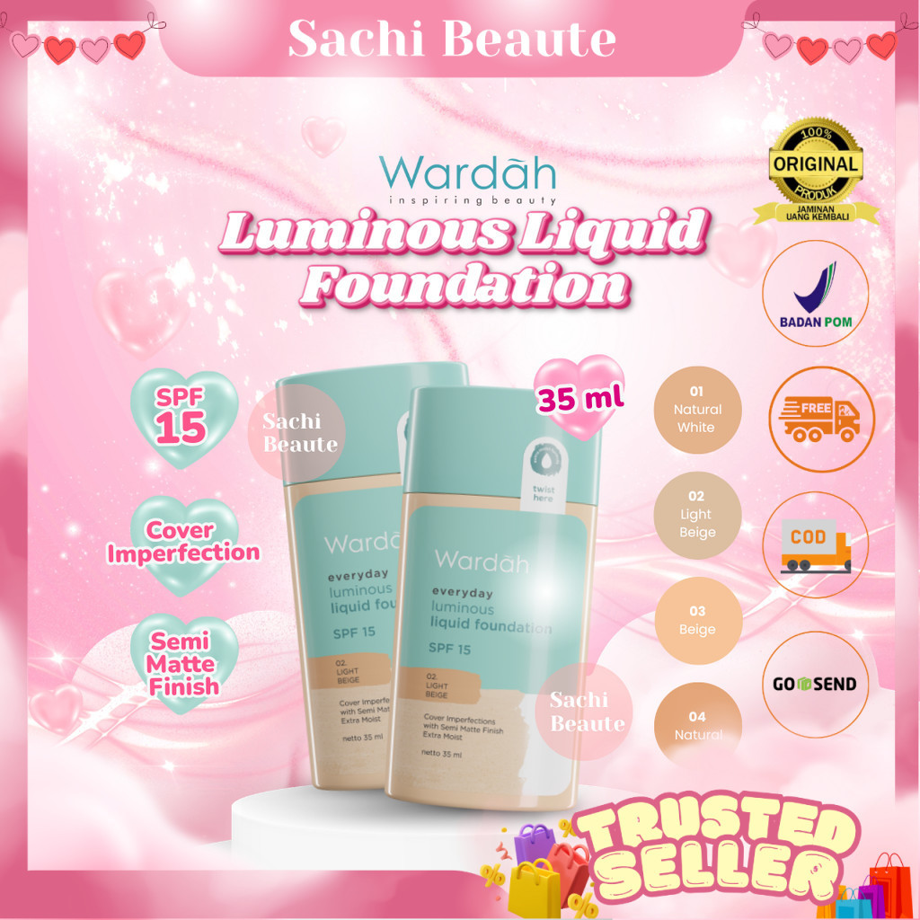 WARDAH Everyday Luminous Liquid Foundation - Alas Bedak Cair