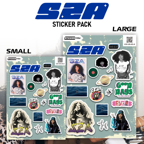 Stiker SZA Music Artist Pack | Stiker Vinyl Laminasi Premium | Anti Air