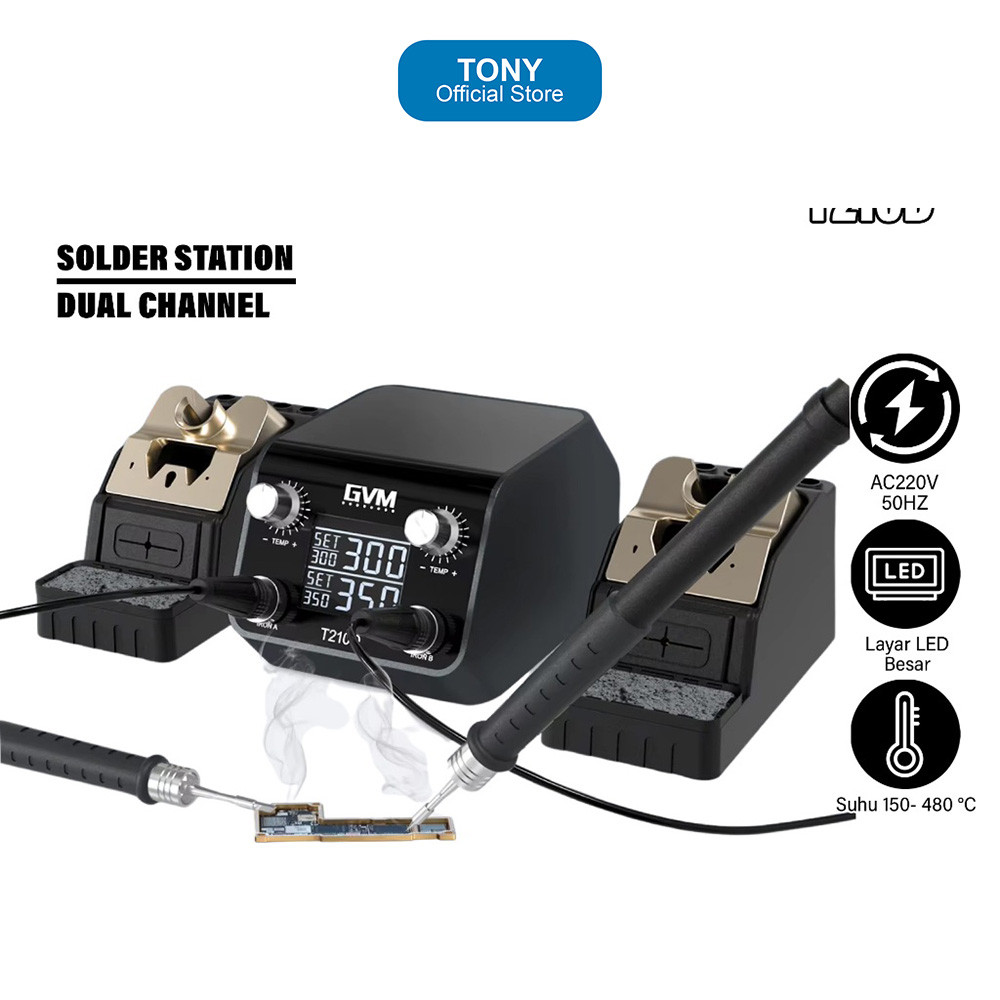 Solder Station GVM T210D - Digital Dual Channel Thermostatic Auto Sleep - GVM T210D
