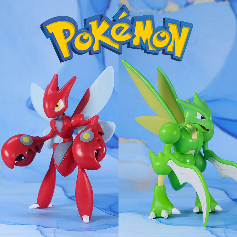WCT Official Loose Scyther & Scizor Figure Pokémon Collectible Model Toy