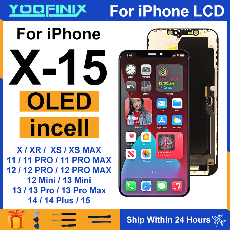 Layar OLED Untuk iPhone X XR LCD XS MAX Layar Sentuh Untuk iPhone 11 Pro Max Layar 12 Pro 13 Mini 14