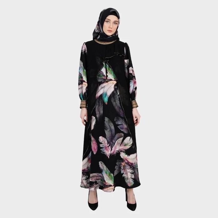 ABAYA HIKMAT FASHION ORIGINAL A4155-04 - GREEN, S