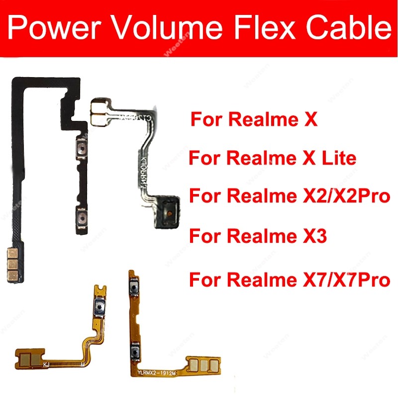 Kabel Fleks Tombol Volume Daya Untuk Oppo Realme X XLite X2 Pro X3 Super Zoom X7 Pro Tombol Samping 