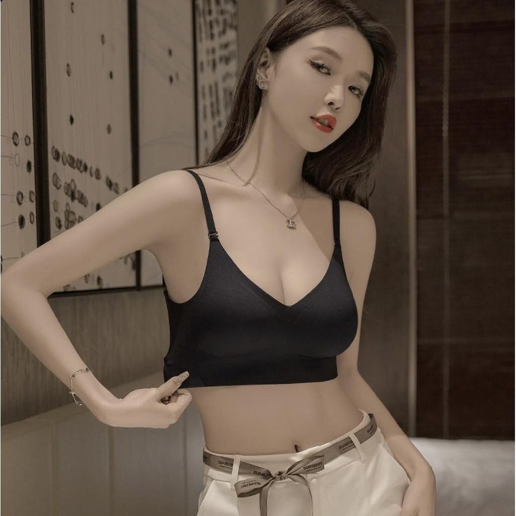 [ Kikiya ] COD Bra Wanita Push Up Bra Tanpa Kawat Busa Tebal Bh Seemless Bra Sport E2406