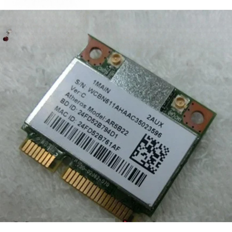 New Network Card For Atheros AR9462 AR5B22 WB222 Half Mini PciE WIFI for Bluetoothcompatible 40 Wire