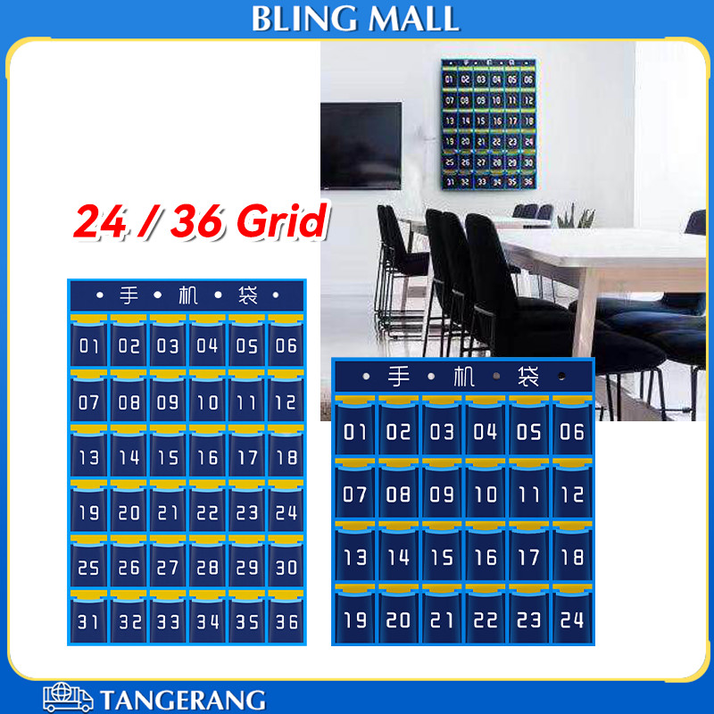 24 Slot / 36 Slot Tas Gantungan Tempat Rak HP Susun Multifungsi Wall Pocket Organizer HP Untuk Menyi