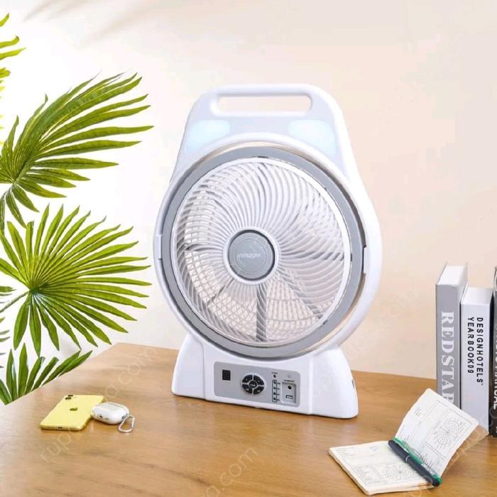 Krisbow Kipas Angin Dengan Lampu Darurat 30 cm / Emergency Box Fan 12"