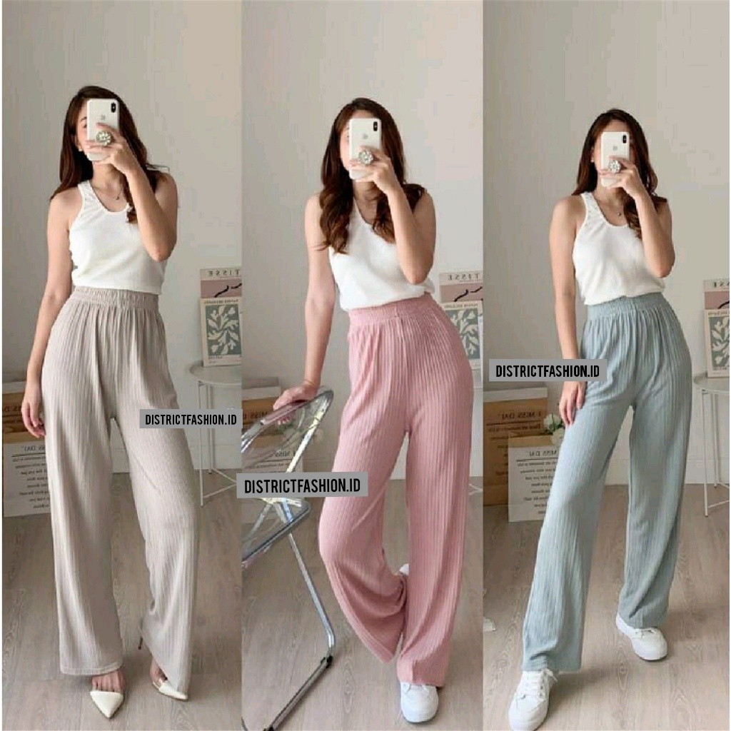 DistrictFashion - Celana Kulot Wanita Knit Rajut Pants / Kulot Knit Jumbo Premium / Celana Wanita Mu