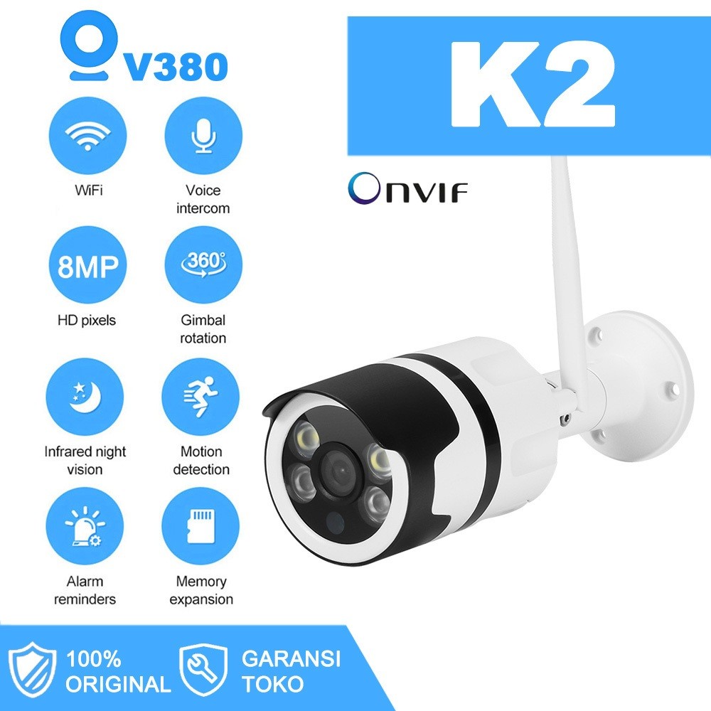 V380 K2 IP Kamera CCTV 8MP outdoor Waterproof IP66 WiFi Kamera support Onvif Infrared light