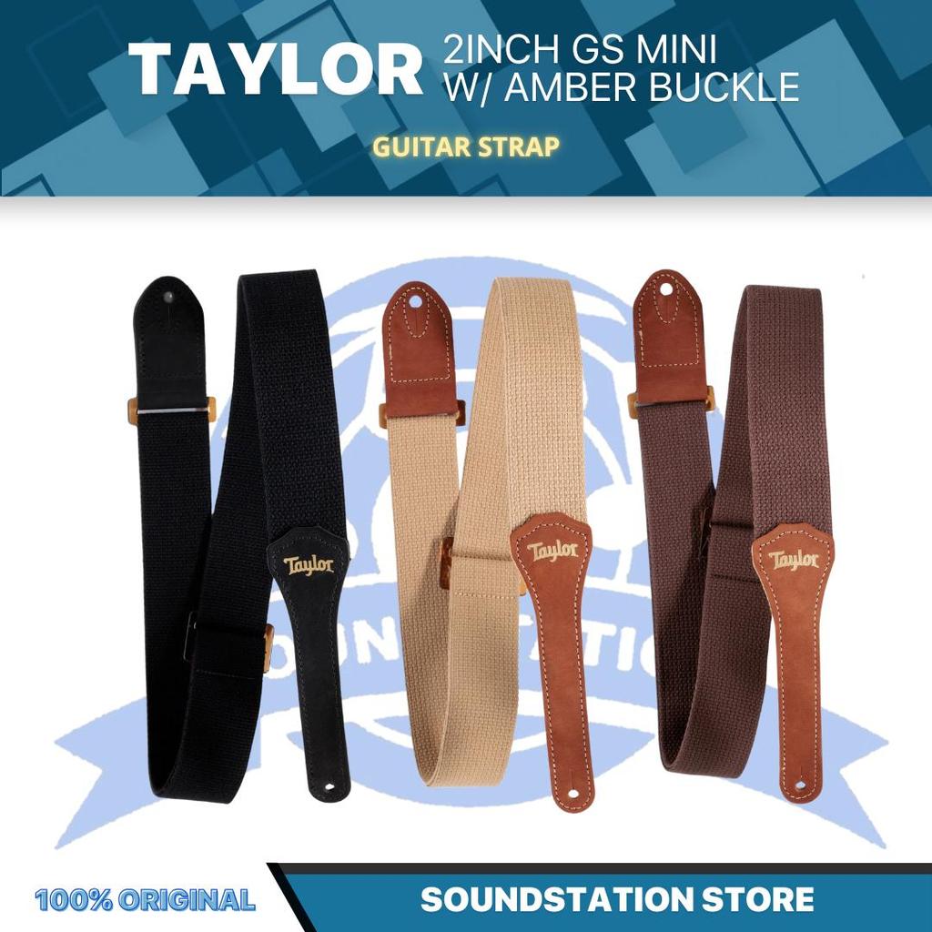 Taylor 2Inch GS Mini Guitar Strap w/Amber Buckle - Strap Gitar