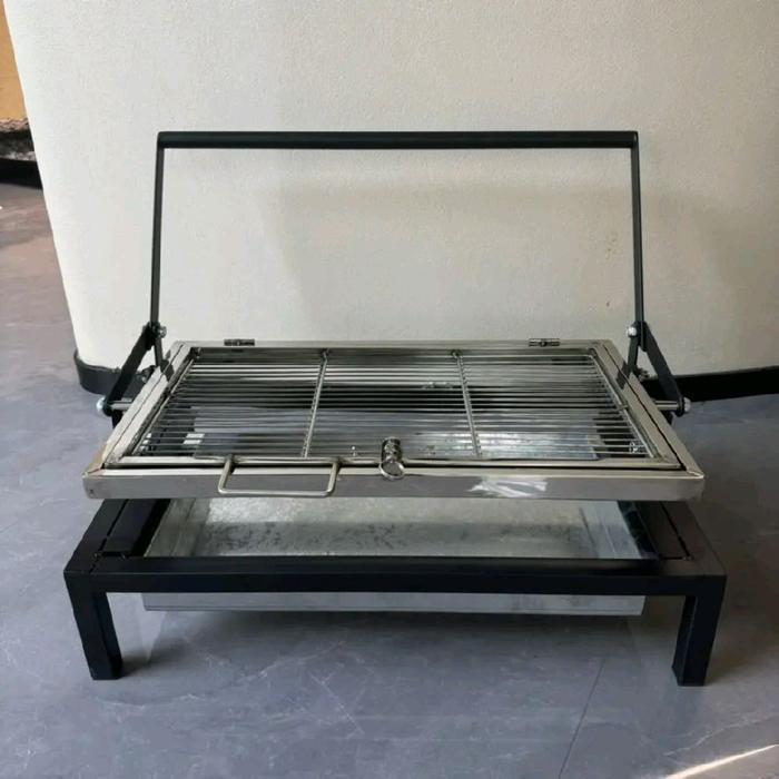 Promo alat pemanggang ayam/ikan  Desain berputar lipat  panggangan arang komersial kapasitas besar k