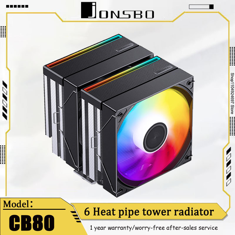 JONSBO CB80 Snow Series Twin Tower Raator 6 Heat Pipes 12CM PWM Fan 5V ARGB Light Effect Tower CPU A