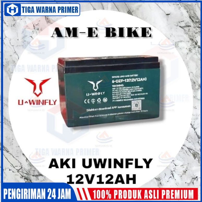 AKI SEPEDA LISTRIK UWINFLY 12V12AH ORIGINAL Aki Motor Listrik BEKEY 6 DZF-12 ORIGINAL12V 12AH SELIS 