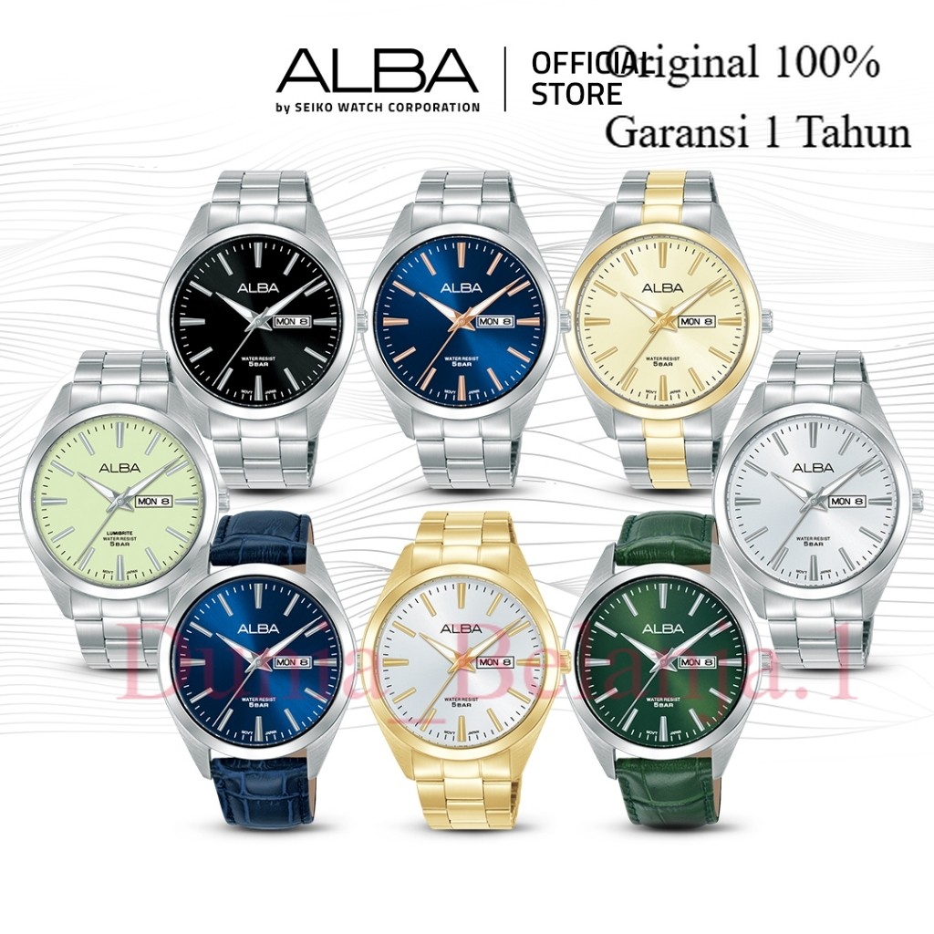 Original 100% Alba Jam Tangan Pria AJ6202 AJ6204 AJ6205 AJ6207 AJ6209 AJ6211 AJ6213 AJ6215 GRN 1TH