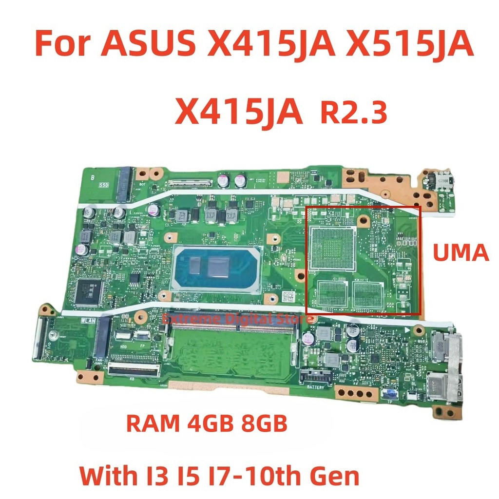 X415JA motherboard for ASUS X515JA X515JP X515JF X415JF Laptop Motherboard I3I5I7-10th CPU 4GB8GB RA